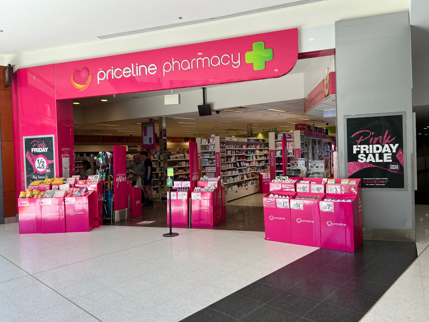 Priceline storefront or in-store display